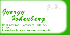 gyorgy hohenberg business card